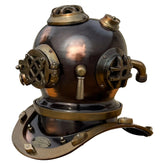 Chrome and Antique Finish Diving Helmet Decor